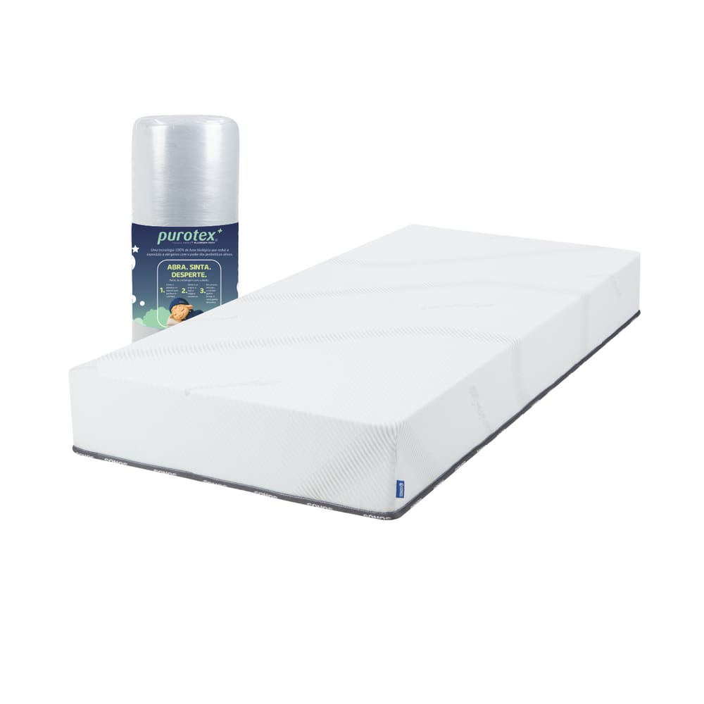 Colchão Sonos Sense Purotex Solteiro Ortopédico Espuma D28 88x188x19 a Vácuo
