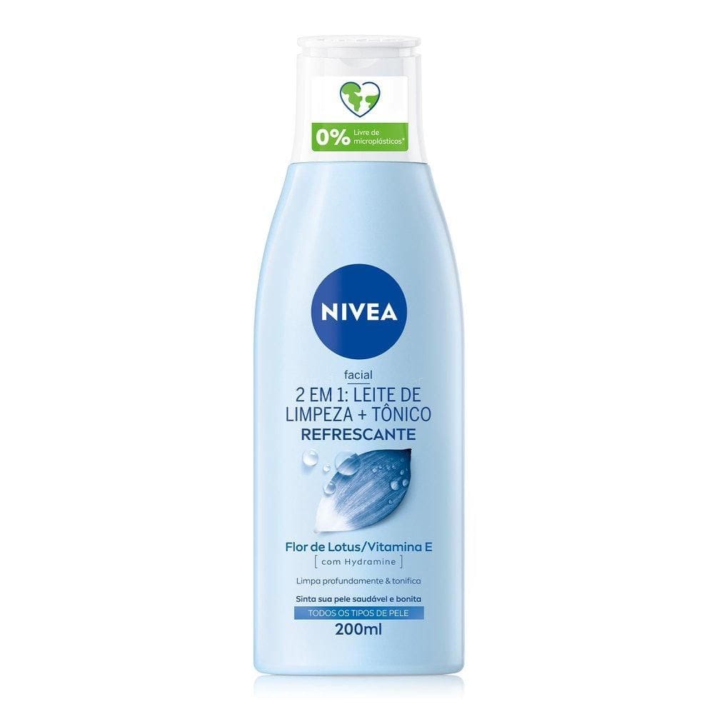 Loção NIVEA 2 em 1 Leite de Limpeza Facial + Tônico Refrescante 200ml