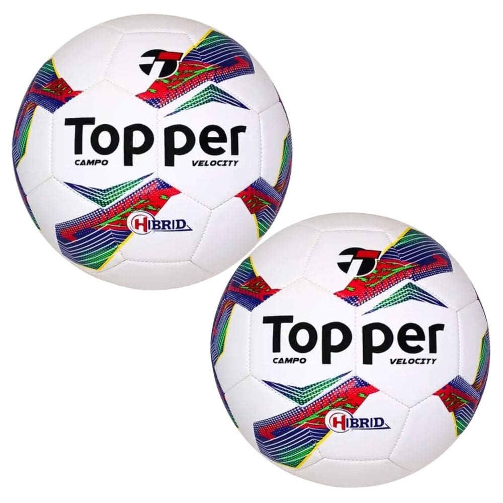Kit 02 Bola De Futebol Campo Topper Velocity Hibrid