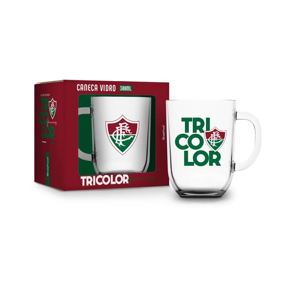 Caneca de Vidro Toronto - Fluminense - 300ml - Brasfoot