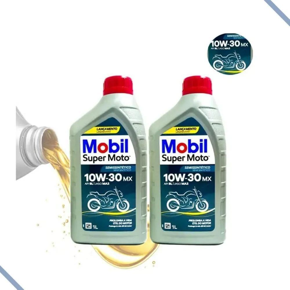 Óleo Mobil Moto 10W30 Semi Sintético 4 Tempos Com 2 Unidades