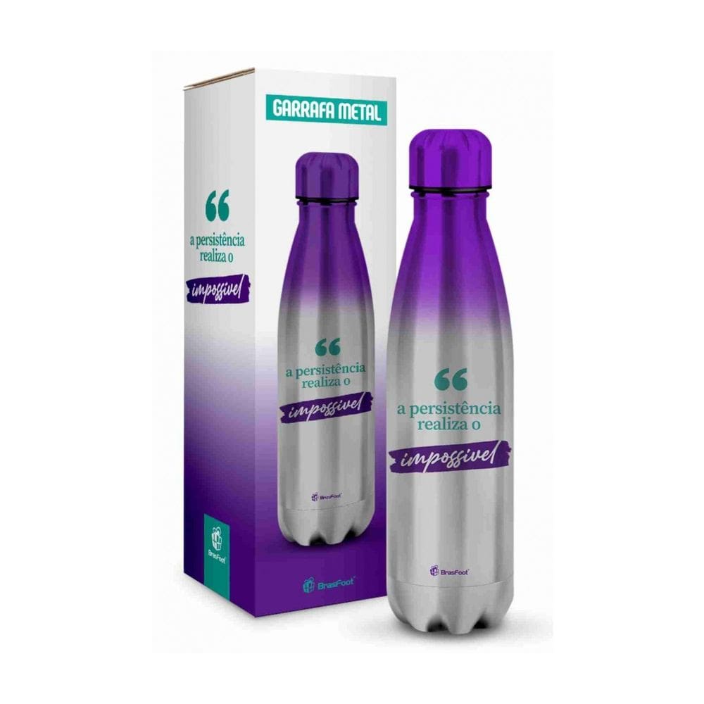 Garrafa Térmica Metal Neo - Persistência - 500ml - Brasfoot