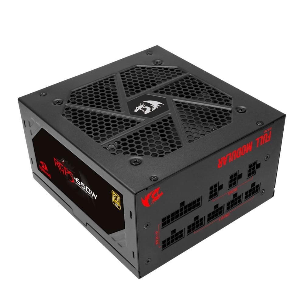 Fonte PC 650W Redragon 80 Plus Gold, Full Modular, RGPS-650W