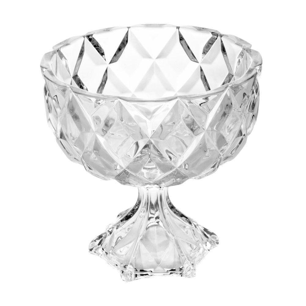 Centro De Mesa De Cristal Com Pé Diamond 14 Cm Lyor