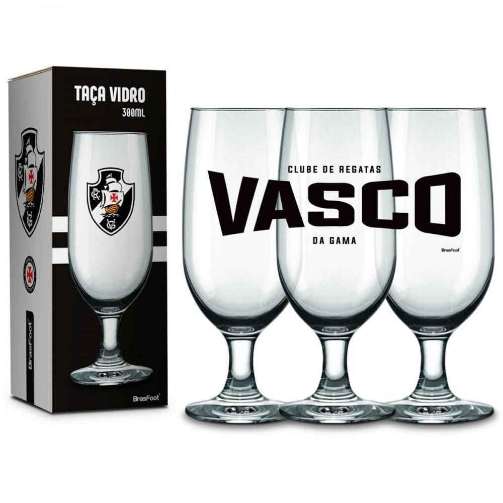 Taça de Vidro - Vasco - 300ml - Brasfoot