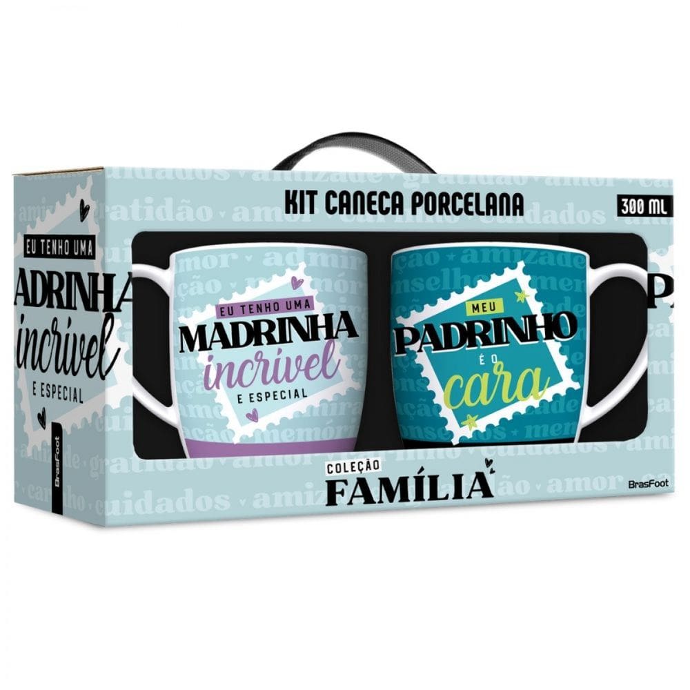 Jogo de Canecas Padrinhos Incríveis - 2 Peças - Brasfoot