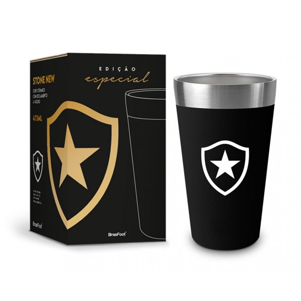 Copo Térmico New Stone - Botafogo - 473ml - Brasfoot