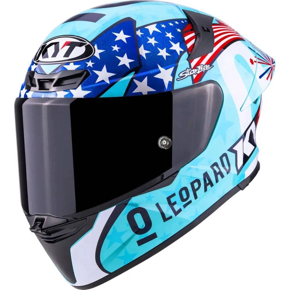 Capacete KYT TT Revo Leopard Américas Azul