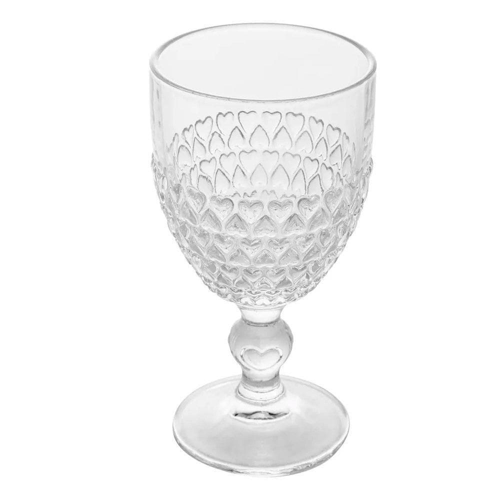 Taça De Vidro Coração Cor Transparente Para água Lyor 330ml