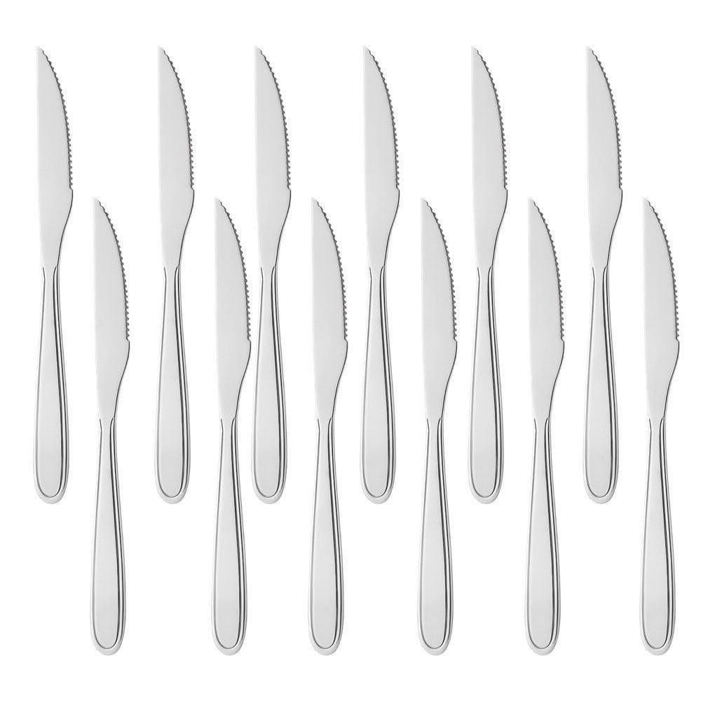 Jogo 12 Facas Aço Inox Prata Em Casa Tem Linha Bronze