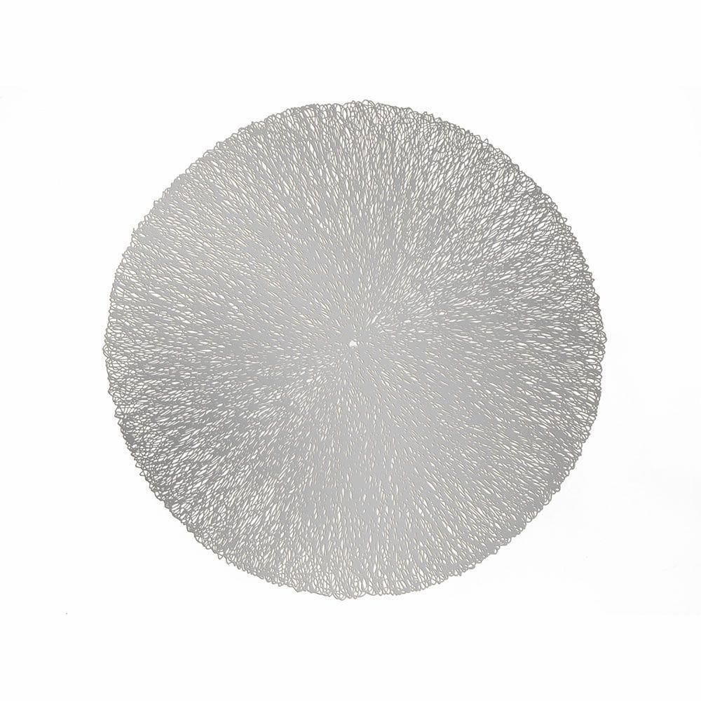 Jogo Americano 8 Lugares Plástico Columbus Prateado Lyor 38cm