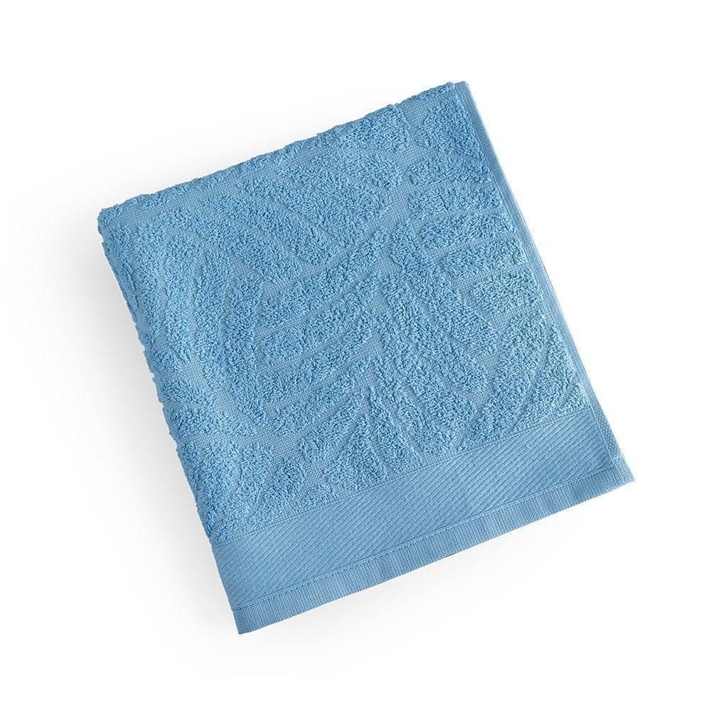 Toalha De Rosto Native Fio Penteado Jacquard Folhas 01 Peça 100% Algodão - Oceano