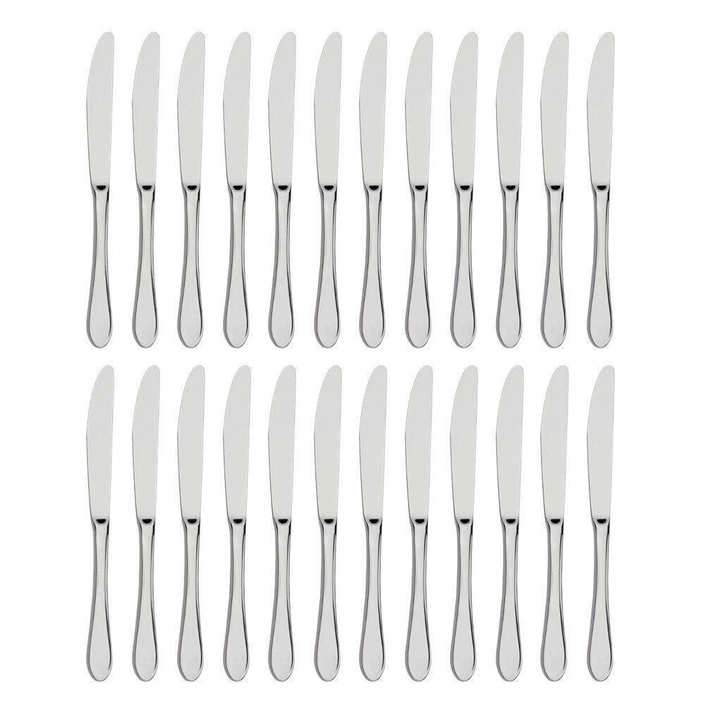 Jogo 24 De Facas De Sobremesa Aço Inox Prata Em Casa Tem 18,5cm