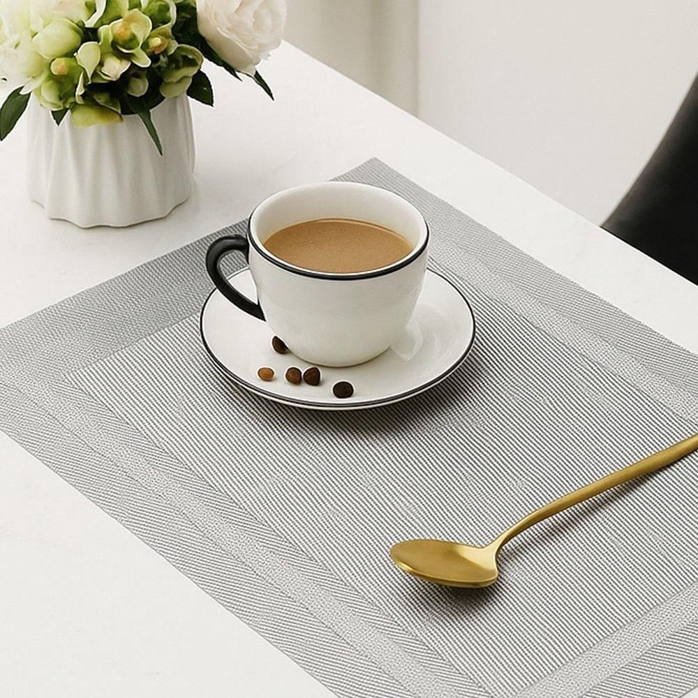 Lugar Americano Retangular Mesa Pvc Cinza Claro Executivo 30x45cm Em Casa Tem