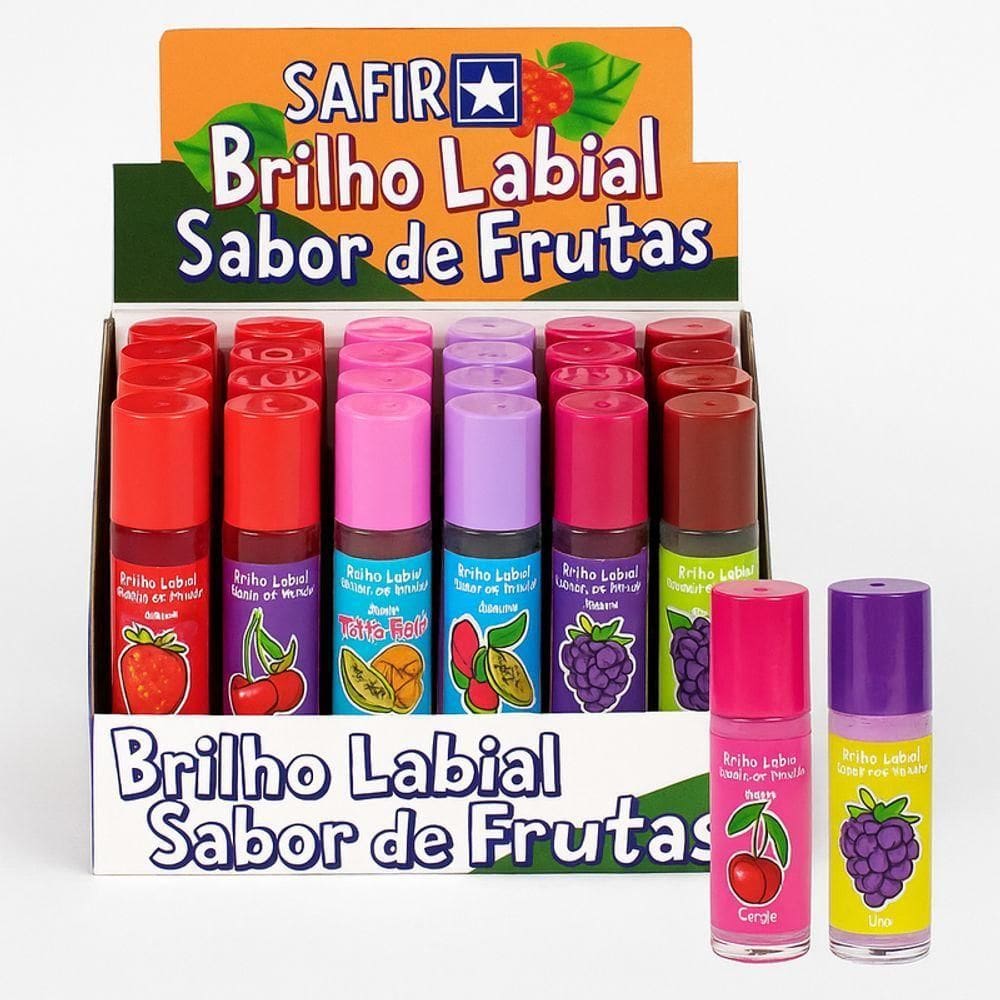 Brilho Labial Sabor Frutas - 24un