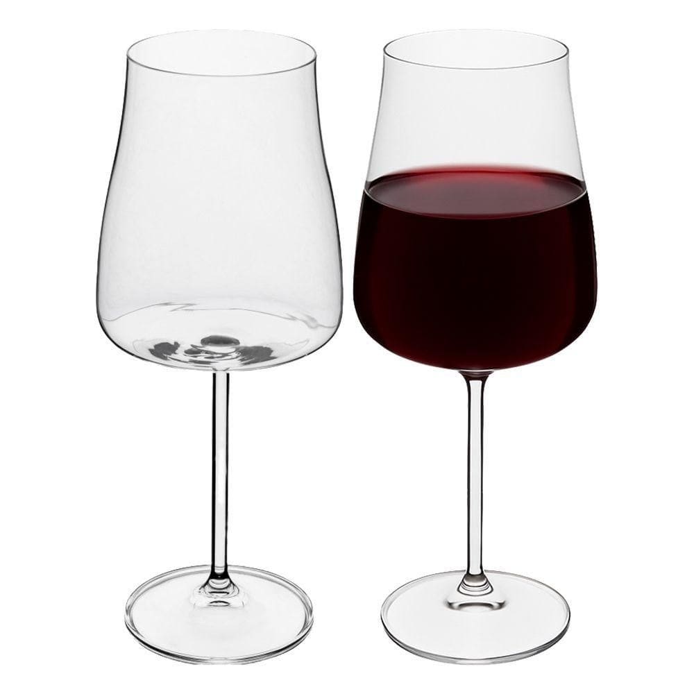 Jogo 2 Taça De Vinho Tinto Cristal Ecológico Titânio Transparente Alex 600ml Wolff