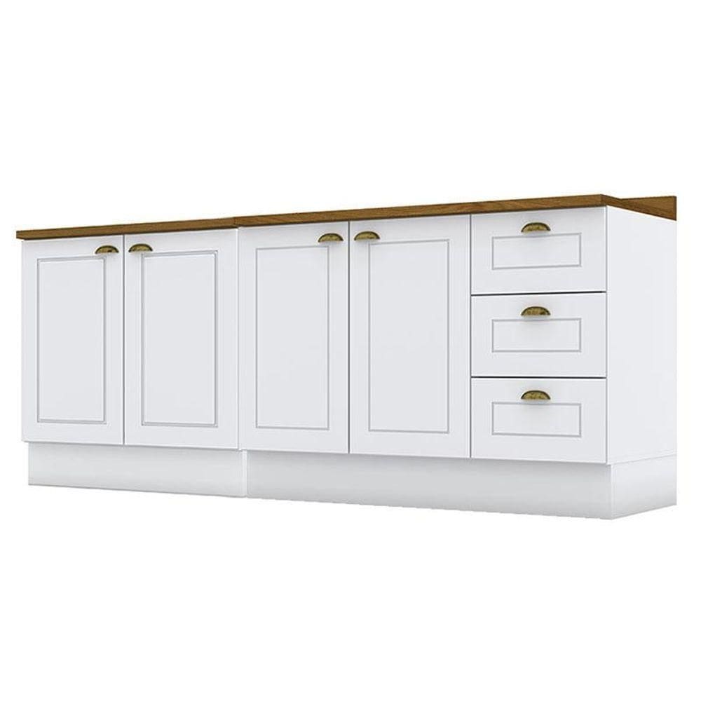 Balcão De Cozinha 80cm E 120cm Americana Com Tampo Nature - Henn