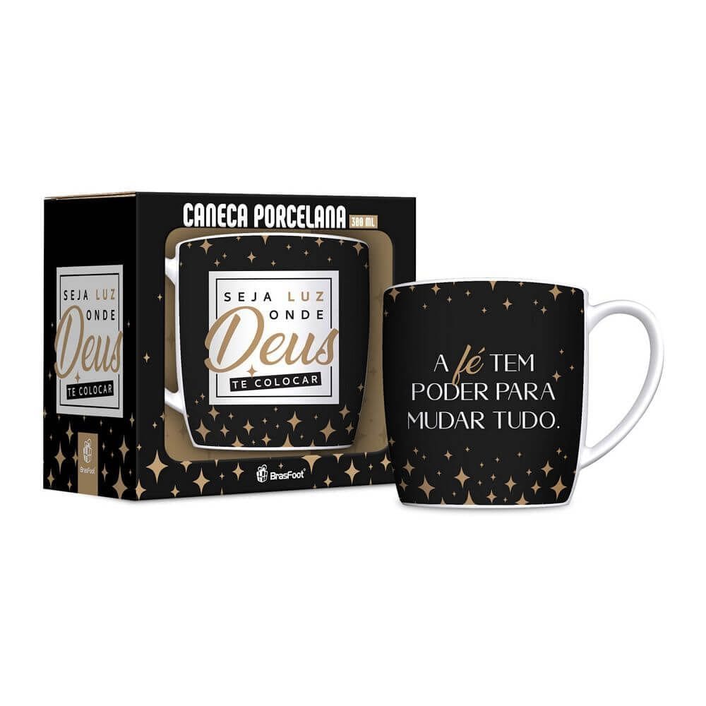 Caneca de Porcelana - 300ml - Seja Luz - Brasfoot