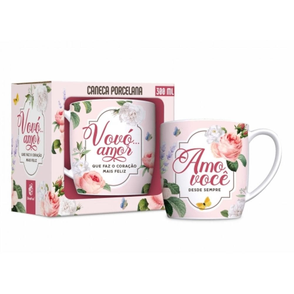 Caneca de Porcelana - 300ml - Vovó Amo Você - Brasfoot
