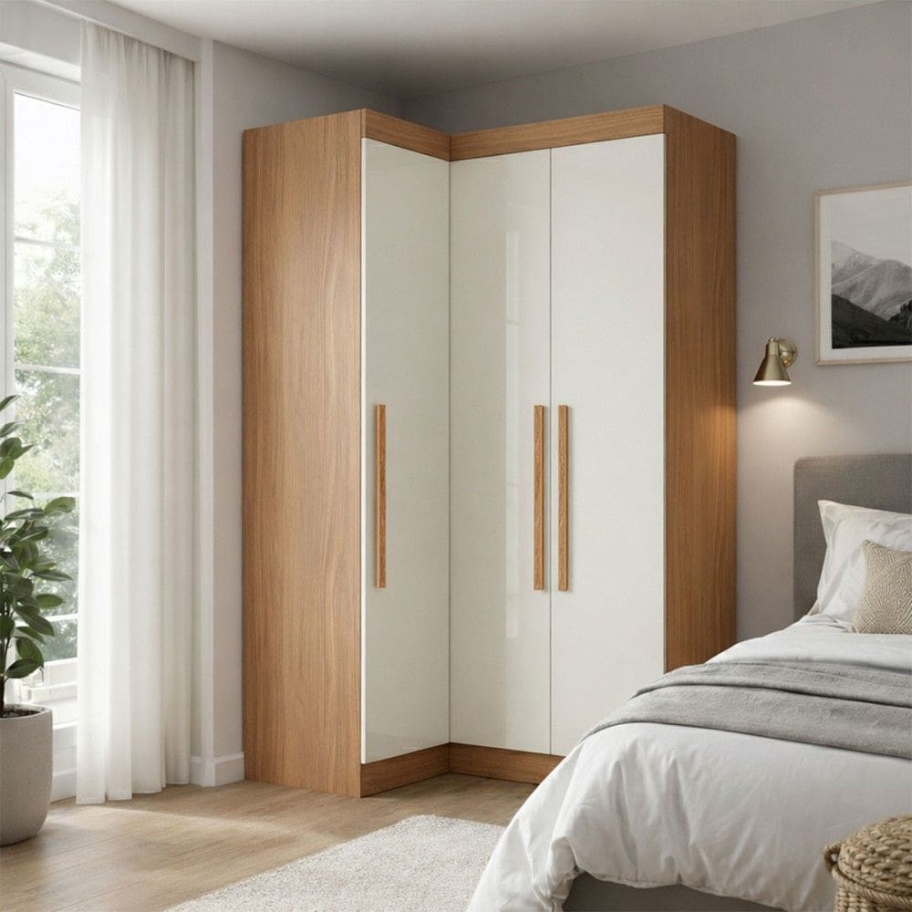 Guarda-Roupa Solteiro Modulado Odisseia Plus 3 Portas Cinamomo/Off White - Maxel