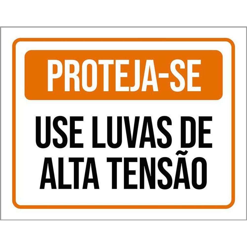 Kit 10 Placa Acm Proteja-Se Use Luvas Alta Tensão 18X23