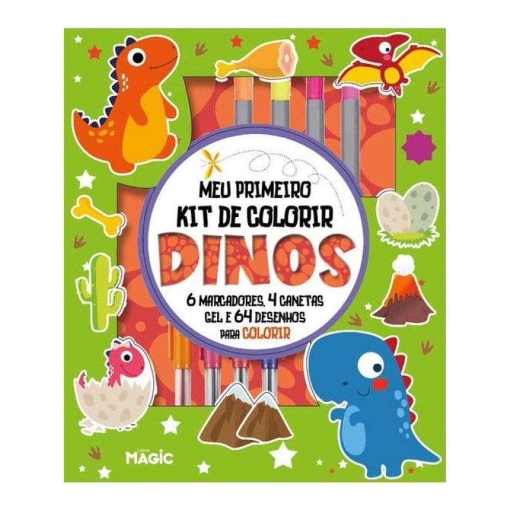 Dinossauros - Kit De Atividades Com Marcadores E Canetas Perfumadas