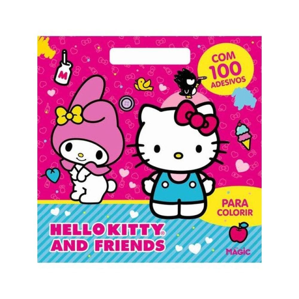 Hello Kitty - Colorir Com Alça E 100 Adesivos