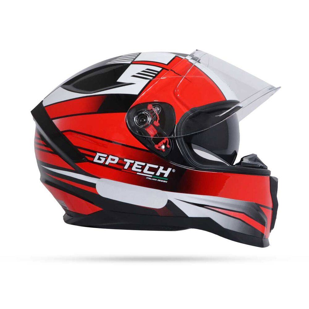 Capacete Moto Gp Tech Ultra Sv Flag Vermelho/Branco