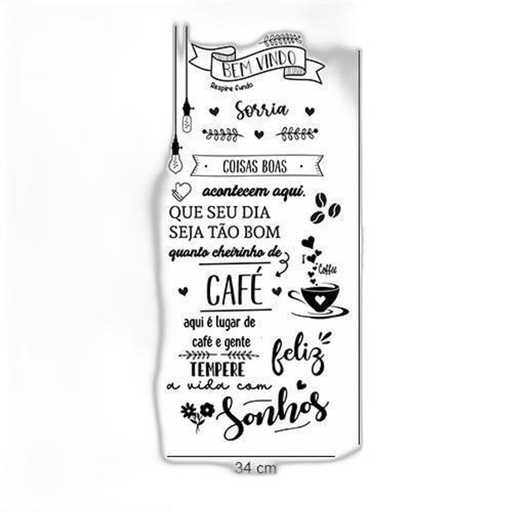 Adesivo De Parede Frase Bem Vindo Com Café