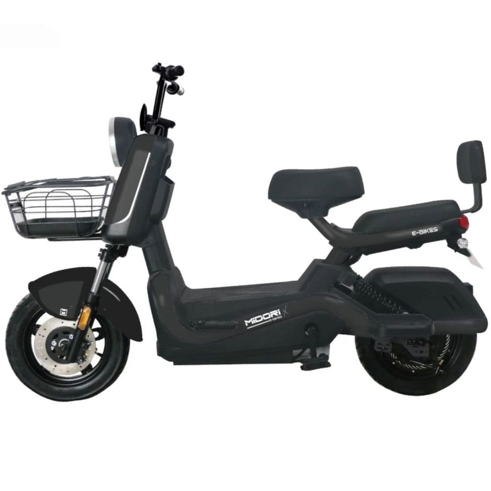 Bicicleta Elétrica Scooter Autopropelida Freio a Disco 650W 48V MD-20 Preta Midori