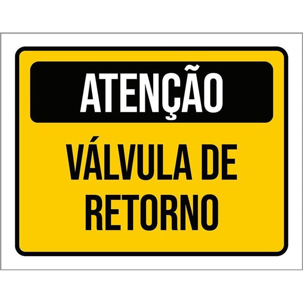 Kit 5 Placa Acm De Atenção Válvula De Retorno 18X23