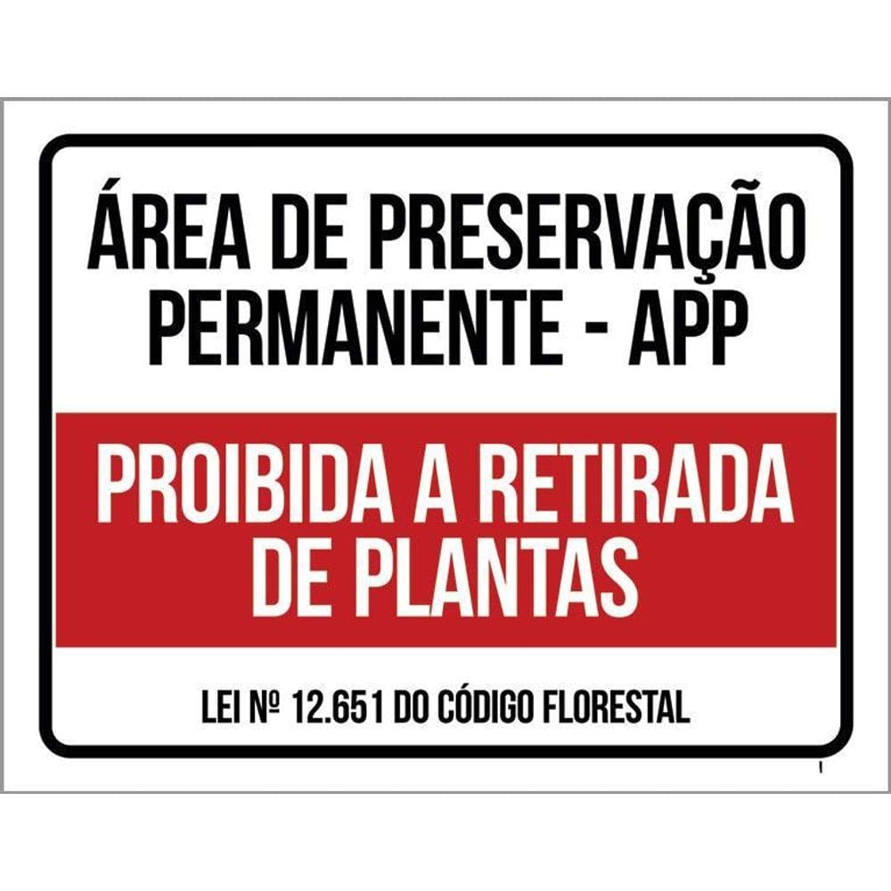Kit 10 Placa Acm Preservação Permanente Plantas 18X23