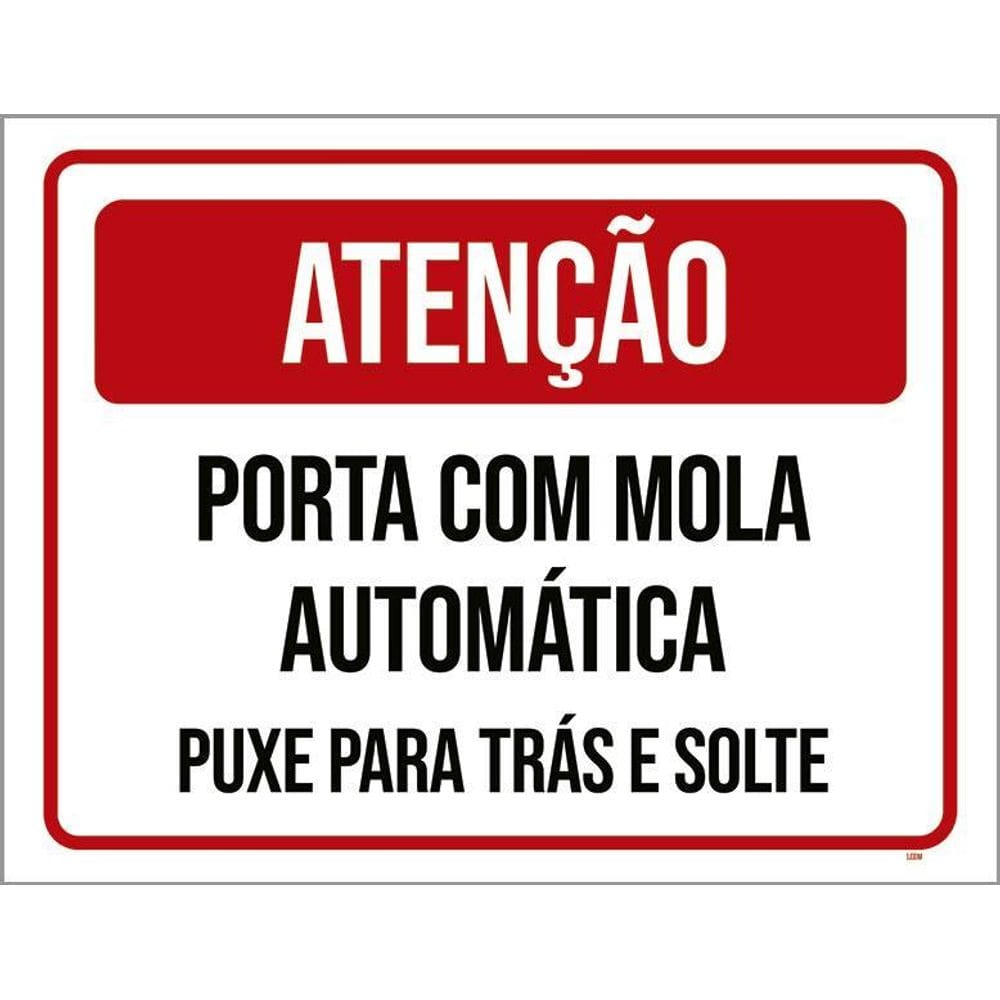 Kit 10 Placa Acm Porta Mola Automática Puxe Solte 18X23