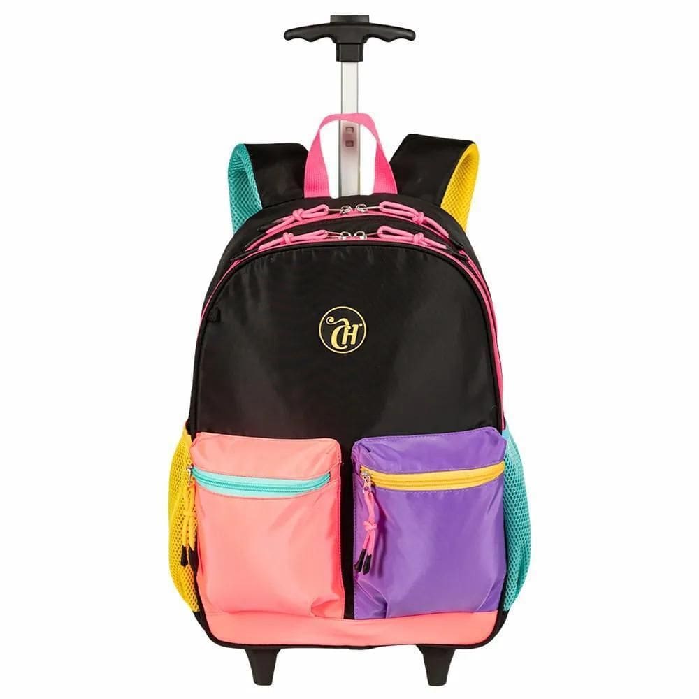 Mochila Carrinho Externo Capricho Contrast - Preto E Rosa