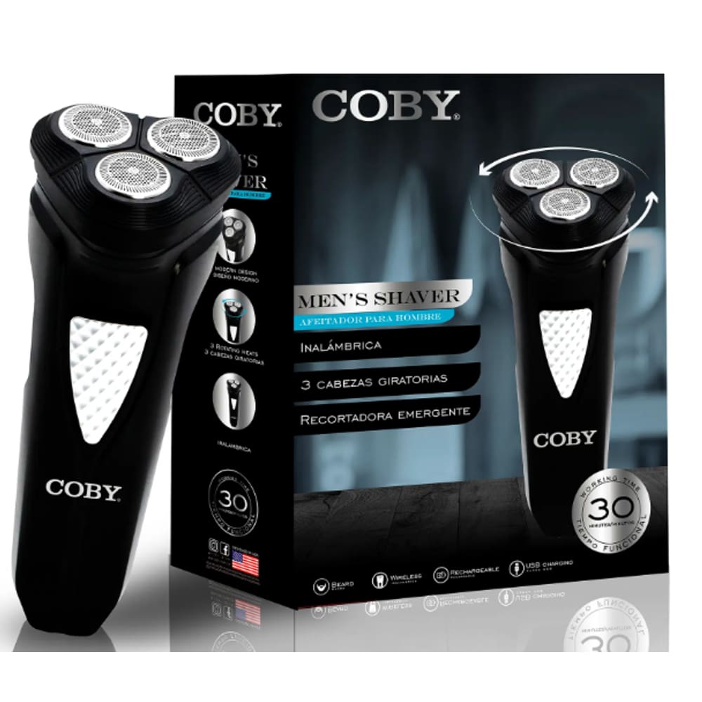 Barbeador Eletrico Recarregavel USB Coby Tripla Lamina