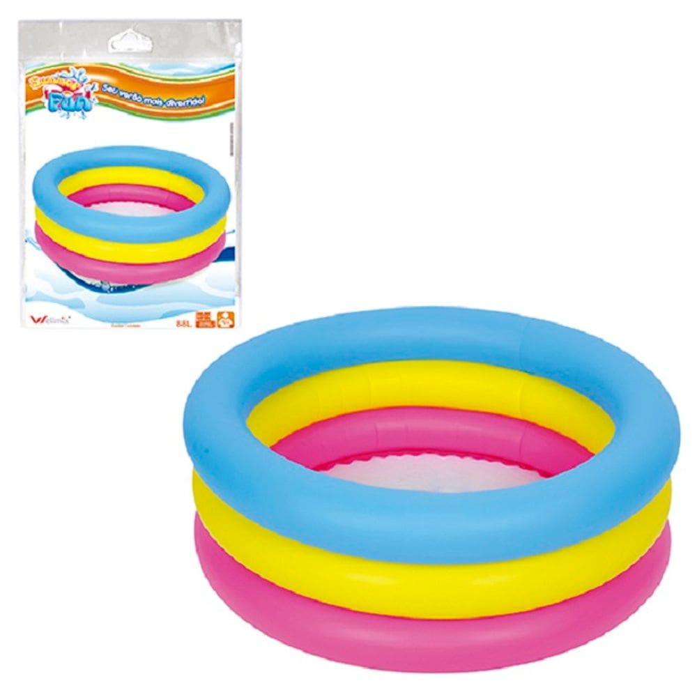 Piscina Inflavel 3 Aneis 88l Colors 25x76cm Summer Fun
