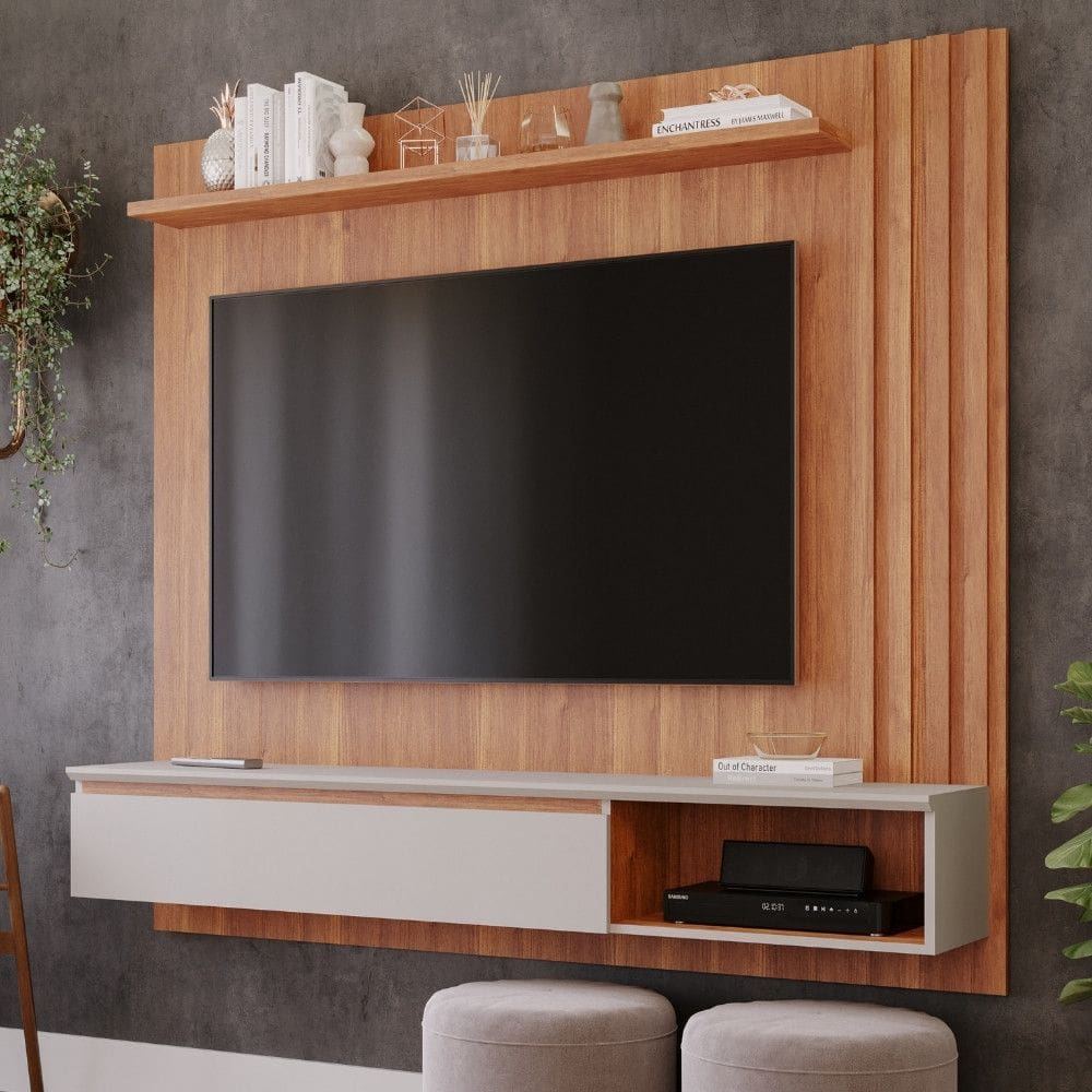 Painel para TV Até 60 Polegadas 1 Porta Ripado Panama Plus Permobili