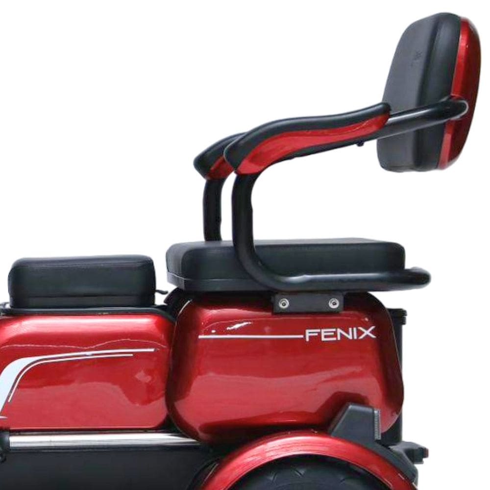 Triciclo Elétrico 750W Fenix Vermelho Dois Assentos Tração Reduzida - Não Precisa de CNH