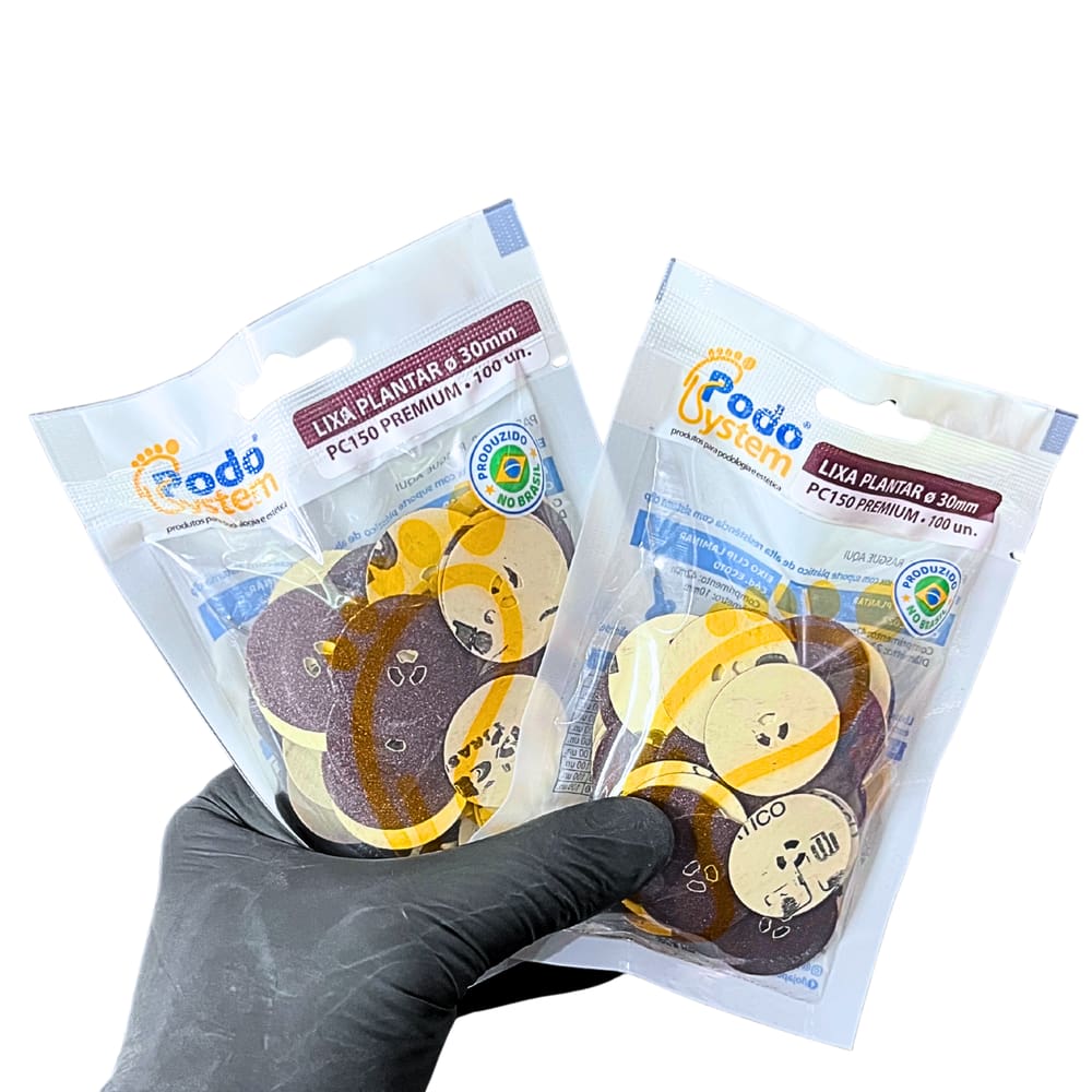 Lixa Plantar Premium PodoSystem 150 – Kit com 2 Pacotes (200 Unidades)