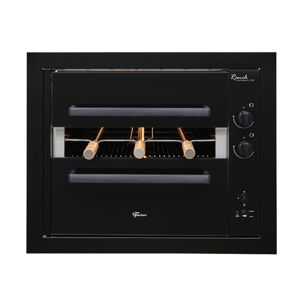 Churrasqueira a Gas de Embutir Fischer 3 Espetos Ranch