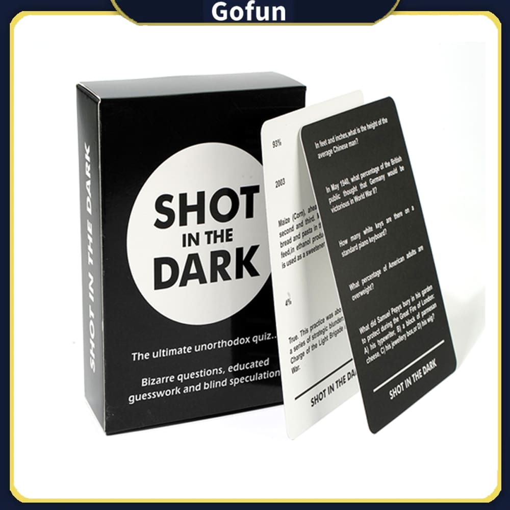 Jogo de cartas Shot In The Dark para família, festa e bebida