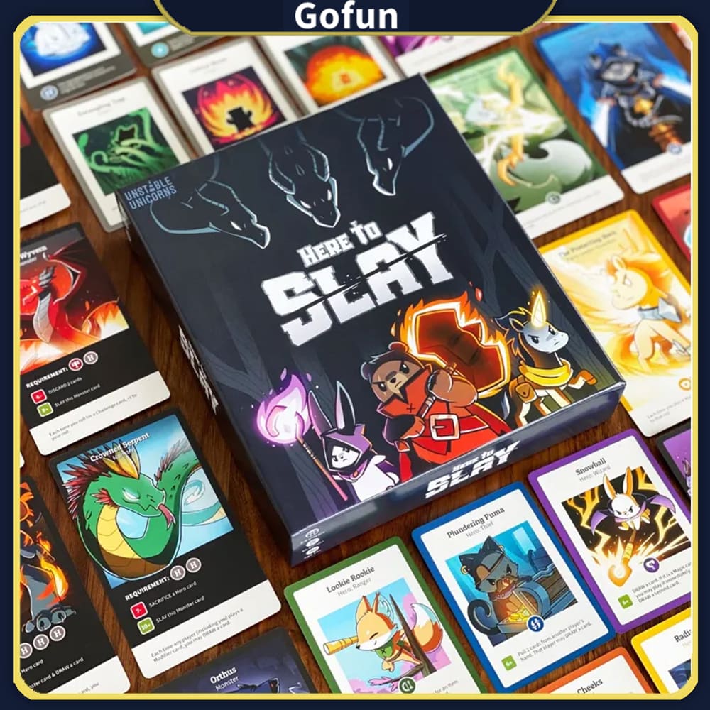 Jogo de tabuleiro Here To Slay, jogo de cartas estratégico para 2 a 6 jogadores e mais de 10 anos