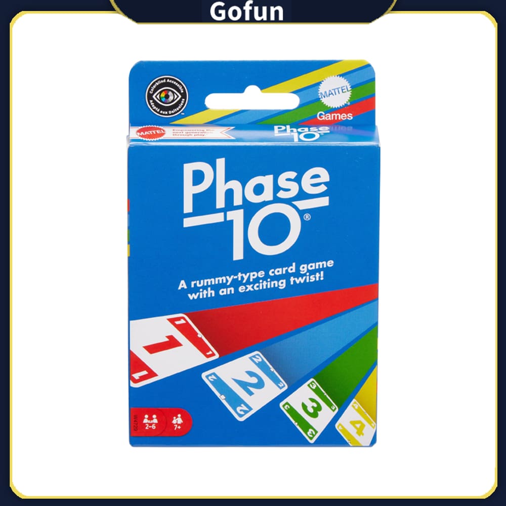 Fase 10 do jogo de cartas para 2 a 6 jogadores com 7 anos ou mais