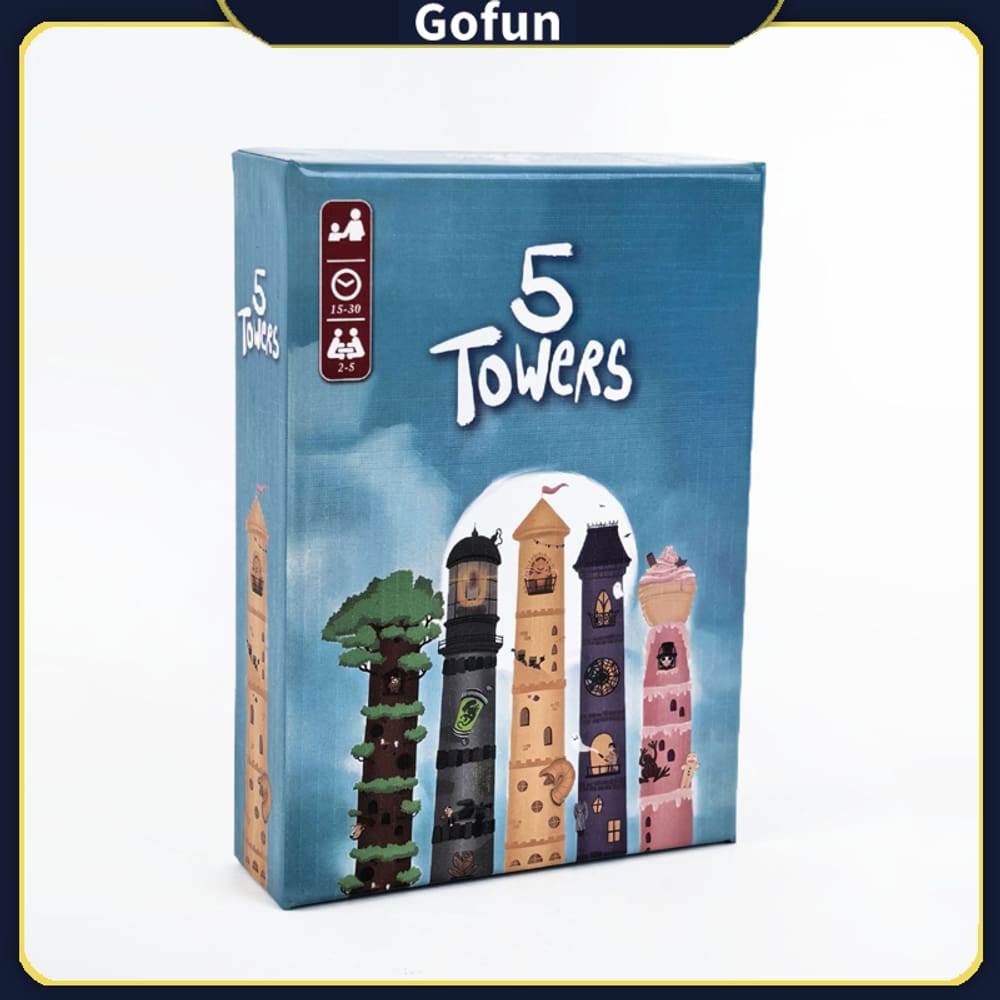 Jogo de cartas 5 Towers versão chinesa e inglesa com mais de 8 anos