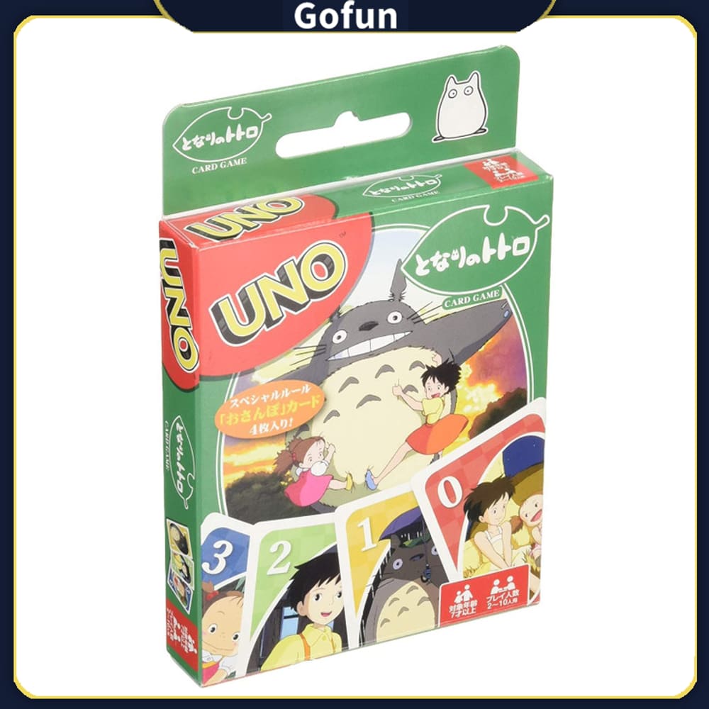 Jogo de cartas Totoro Uno para festa em família de 2 a 10 jogadores com mais de 7 anos