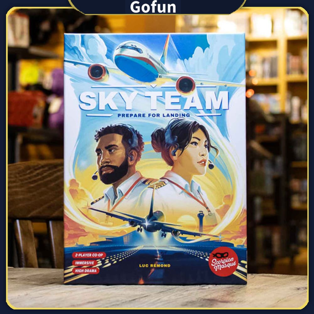Jogo de tabuleiro de cartas Sky Team pouse seu avião com segurança