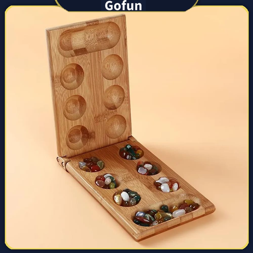 Jogo de mesa Mancala African Stone Wooden Travel Party Puzzle