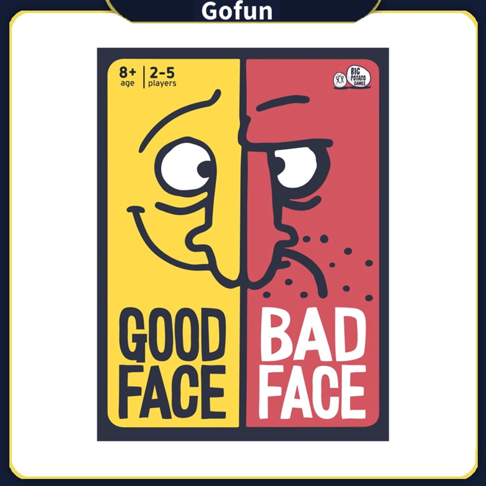 Jogo de tabuleiro de cartas Good Face Bad Face no estilo Poker para família
