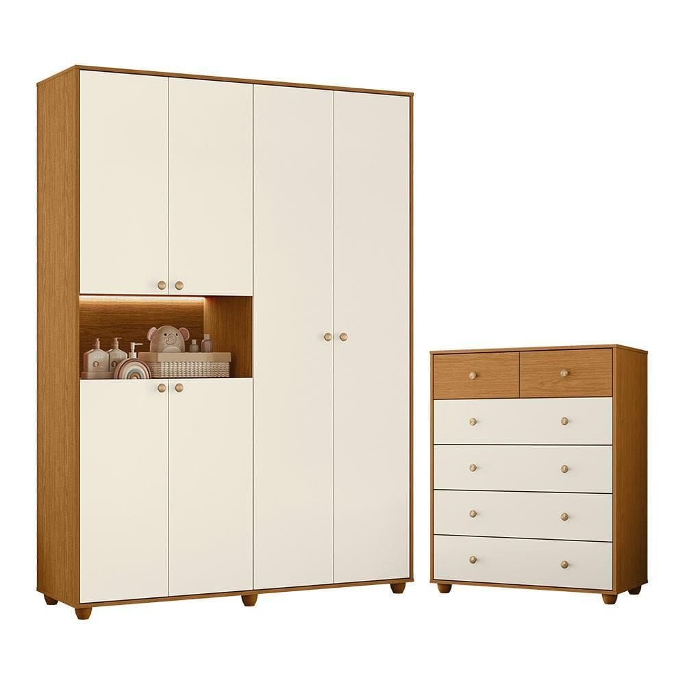 Jogo de Quarto Infantil Vittoria com Guarda Roupa e Cômoda - Móveis Albatroz
