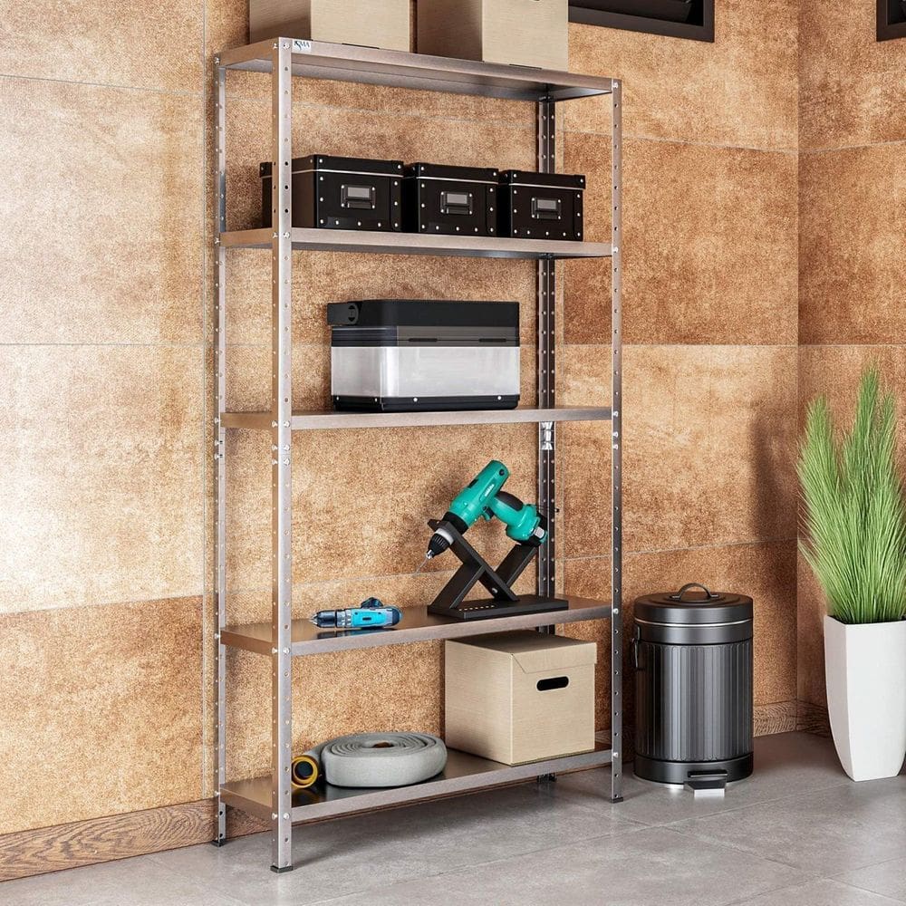 Estante de Aço Galvanizada 5 Prateleiras Bandejas Multiuso Resistente Dura+ Cinza